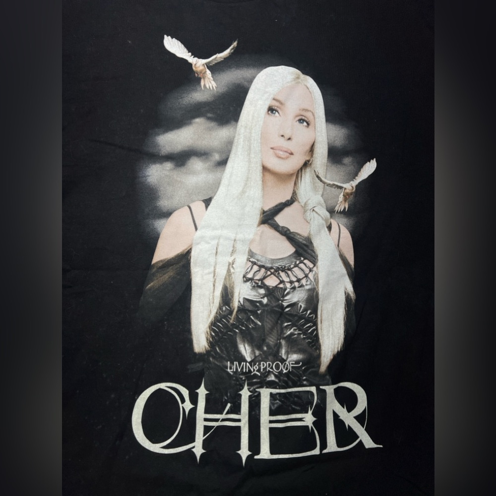 Vtg 2003 CHER LIVING PROOF Farewell Tour Concert T-Shirt Double Sided 2XL